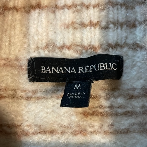 Alpaca wool, Banana republic medium sweater. Cream coloured with brown stripes - Picture 3 of 4